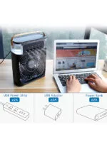 Soğuk Su Buzlu Masaüstü Mist Fan 5 Uçlu Su Sprey 3 Modlu Fan 3 Saat Zamanlayıcı Salınımlı LED Işık - Görsel 6