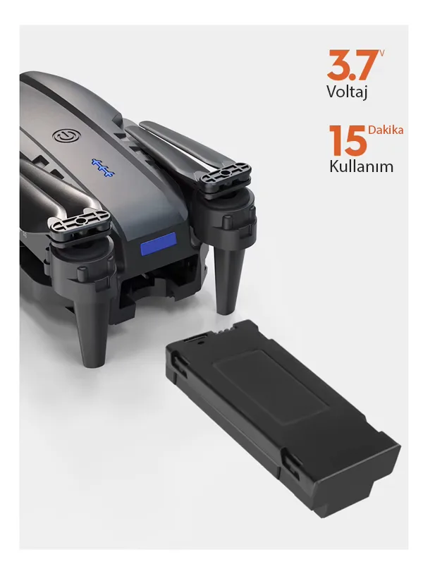 Çift Kameralı Katlanabilir Drone – Otomatik Kalkış/İniş, 360° Takla, Yedek Batarya & Aksesuarlar - Görsel 2