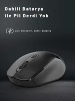 Kablosuz Bluetooth Usb dongle Mouse Çift Mod Şarjlı Optik Sensör Tüm Cihazlara Uyumlu - Görsel 7