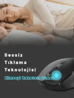 Kablosuz Bluetooth Usb dongle Mouse Çift Mod Şarjlı Optik Sensör Tüm Cihazlara Uyumlu - Görsel 6