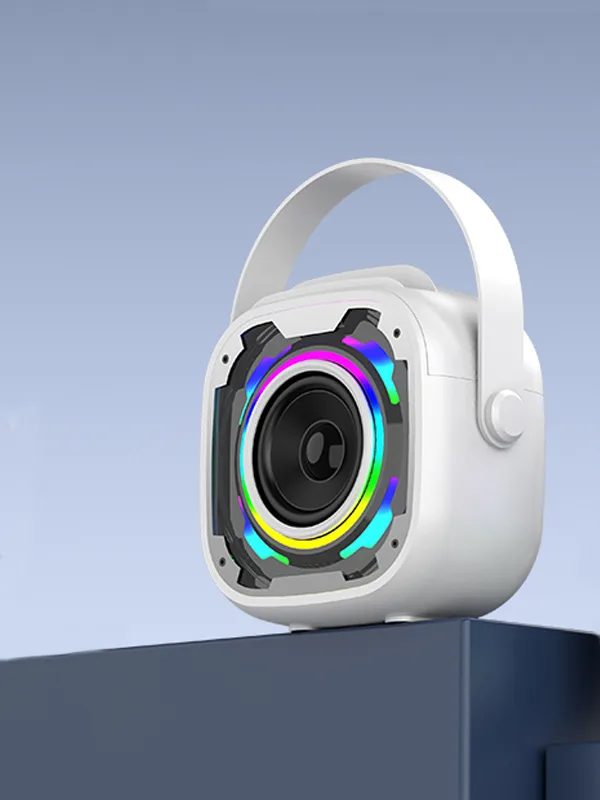 Bluetooth v5.3 RGB Işık Bluetooth Hoparlör Kablosuz Mikrofon Parti Karaoke - Görsel 2