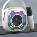 Bluetooth v5.3 RGB Işık Bluetooth Hoparlör Kablosuz Mikrofon Parti Karaoke