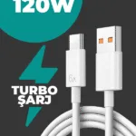 120W Saliseli Type-C Turbo Xiaomi Samsung Redmi Uyumlu Süper Şarj Kablosu Usb Type-C