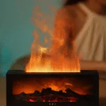 Şömine Tasarımlı Işıklı Ultrasonik Aromaterapi Hava Nemlendirici – Kumandalı 3 Zaman Modu Difizör