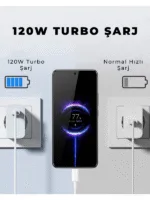120W Turbo Hızlı Şarj Seti Saliseli Şarj | Type-C 6A Kablo + Adaptör | Xiaomi Redmi Samsung Uyumlu | - Görsel 2