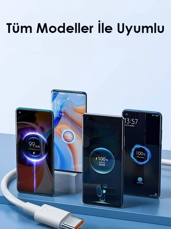 120W Saliseli Type-C Turbo Xiaomi Samsung Redmi Uyumlu Süper Şarj Kablosu Usb Type-C - Görsel 3