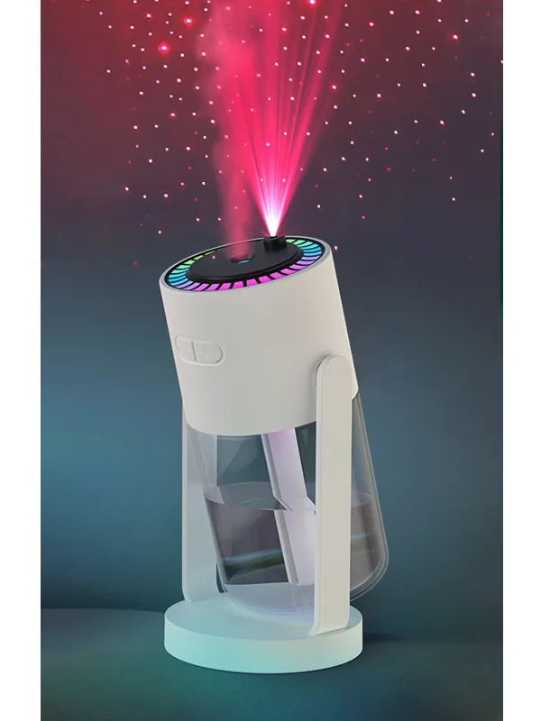 Mini Taşınabilir Lazer & RGB Yıldız Işıklı Ultrasonik Hava Nemlendirici Araç / Ev Kullanımı, 280 ml - Görsel 4
