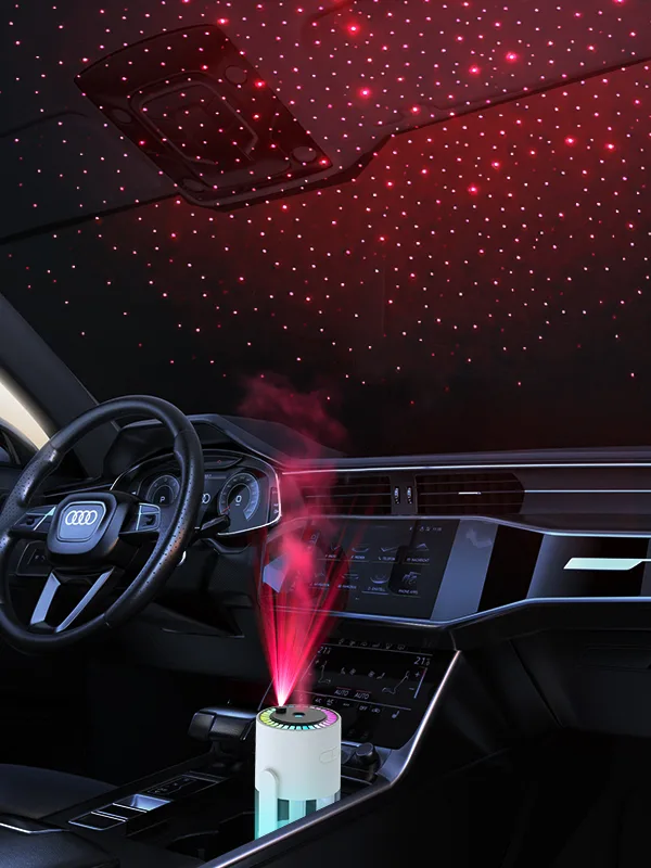 Mini Taşınabilir Lazer & RGB Yıldız Işıklı Ultrasonik Hava Nemlendirici Araç / Ev Kullanımı, 280 ml - Görsel 3