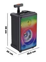 20W 8 İnç RGB Işıklı Mikrofonlu Karaoke TWS Orta Boy Bluetooth Hoparlör Ses Bombası Ses Topu - Görsel 4