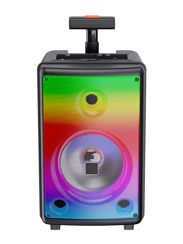 pl-4432-4 20W 8 İnç RGB Işıklı Mikrofonlu Karaoke TWS Orta Boy Bluetooth Hoparlör Ses Bombası Ses Topu - Görsel 1