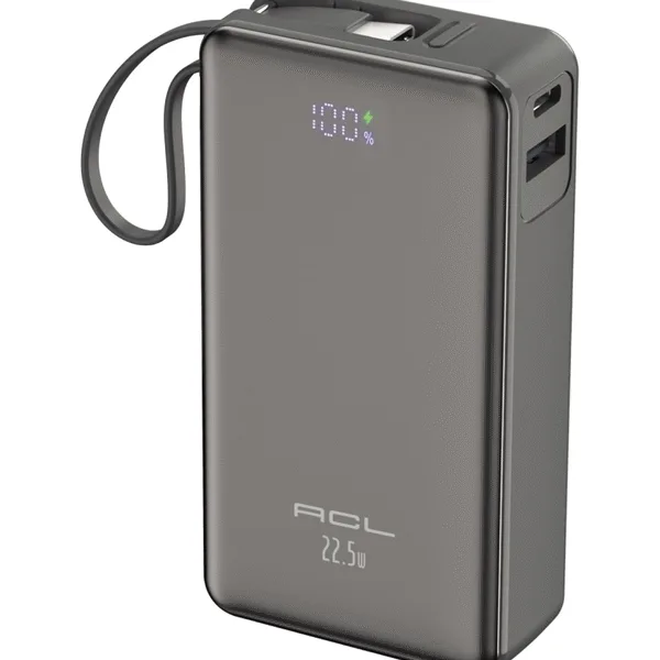 10000mAh 22.5W 3A Hızlı Şarj Destekli Powerbank Type-C Dahili Kabl Usb Type-C Giriş