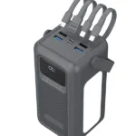 50000mAh LCD Ekranlı Powerbank | 22.5W 3A Hızlı Şarj | 4x USB Çıkış | Dahili Şarj Kabloları Led Işık