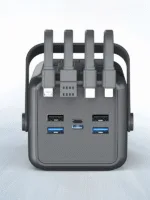 50000mAh LCD Ekranlı Powerbank | 22.5W 3A Hızlı Şarj | 4x USB Çıkış | Dahili Şarj Kabloları Led Işık - Görsel 5