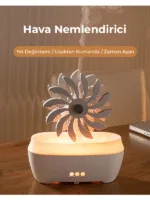 Değirmen Tasarımlı Döner Hava Nemlendirici – RGB Işık, Uzaktan Kumandalı Aromaterapi Difüzör - Görsel 2