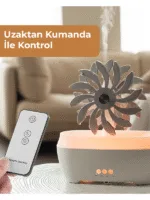 Değirmen Tasarımlı Döner Hava Nemlendirici – RGB Işık, Uzaktan Kumandalı Aromaterapi Difüzör - Görsel 9