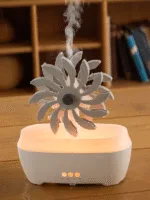 Değirmen Tasarımlı Döner Hava Nemlendirici – RGB Işık, Uzaktan Kumandalı Aromaterapi Difüzör