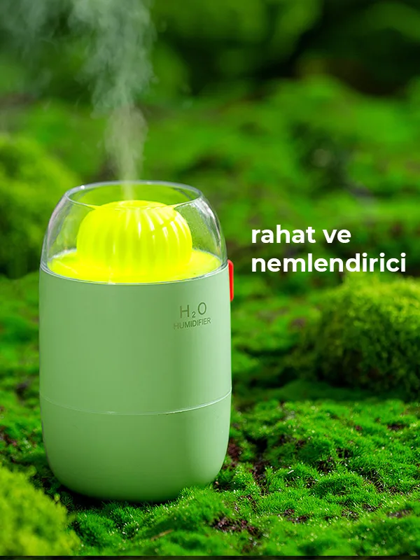 Kaktüs Tasarımlı RGB Işıklı Araç ve Masaüstü Hava Nemlendirici Difüzör 280ml Type-C Taşınabilir - Görsel 6