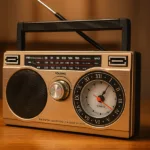 Klasik Retro Tarzı Güneş Paneli Antenli Analog Saatli Trt Bandrolü Bluetooth Radyo Hoparlör