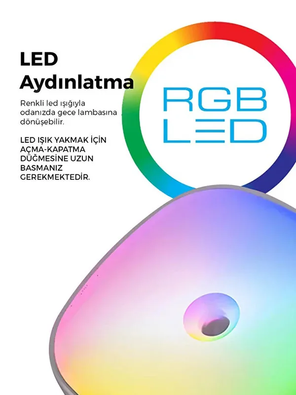 Araç İçi ve Masaüstü RGB Işıklı Mini Hava Nemlendirici USB Ultrasonik Buhar Makinesi Koku Difüzörü - Görsel 2