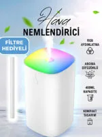 Araç İçi ve Masaüstü RGB Işıklı Mini Hava Nemlendirici USB Ultrasonik Buhar Makinesi Koku Difüzörü