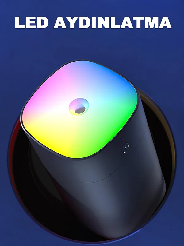 Araç İçi ve Masaüstü RGB Işıklı Mini Hava Nemlendirici USB Ultrasonik Buhar Makinesi Koku Difüzörü - Görsel 8