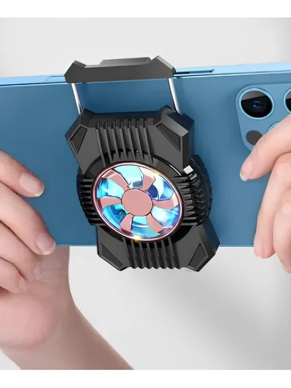 Şarjlı Kablosuz Telefon Soğutucu Fan - 2 Kademeli RGB Işıklı Gamer Oyun Fanı - Görsel 2