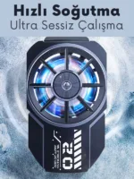 Metal Yüzeyli Profesyonel Telefon Soğutucu Fan - Gamer Oyuncu Tipi Hızlı Soğutma - Görsel 2