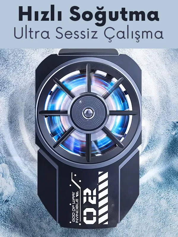 Metal Yüzeyli Profesyonel Telefon Soğutucu Fan - Gamer Oyuncu Tipi Hızlı Soğutma - Görsel 2