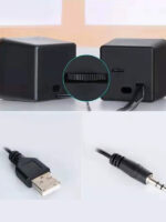 1+1 Kablolu Bilgisayar Hoparlörü - USB ve 3.5mm Jack Girişli PC / Laptop Uyumlu Stereo Mini Speaker - Görsel 3