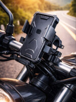 Otomatik Kilitlenen Motorsiklet Bisiklet Telefon Tutucu - Gidon Uyumlu Tek Elle Kullanım
