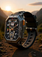 1000mAh Bataryalı Outdoor Akıllı Saat 100 Gün Pil Ömrü 2.13 inç AMOLED Ekran Pusula Barometre