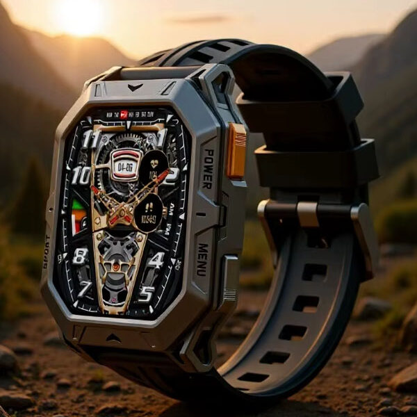 1000mAh Bataryalı Outdoor Akıllı Saat 100 Gün Pil Ömrü 2.13 inç AMOLED Ekran Pusula Barometre