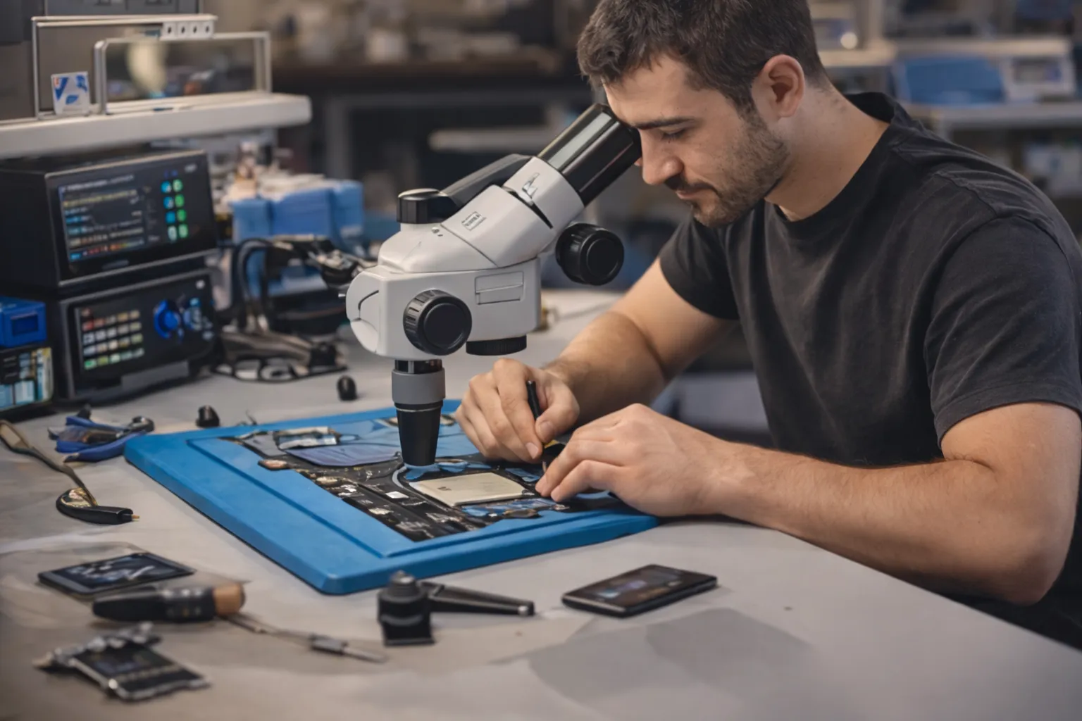 Erdineks teknik servis uzmanı cihaz onarımı yapıyor