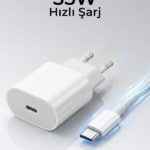 35W PD Hızlı Şarj Aleti Seti - Type-C to Type-C Örgülü Şarj Kablosu ve Adaptör (Yeni Nesil Tam Uyumlu)