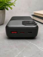 20.000 mAh 22.5W Hızlı Şarj Powerbank - Kendinden Kablolu (Type-C & Lightning) Watt Göstergeli Dijital Ekranlı Taşınabilir Şarj Cihazı - Görsel 9