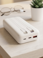 20.000 mAh 22.5W Hızlı Şarj Powerbank - Kendinden Kablolu (Type-C & Lightning) Watt Göstergeli Dijital Ekranlı Taşınabilir Şarj Cihazı - Görsel 5