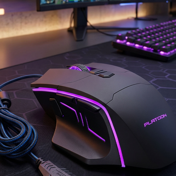 8 Tuşlu RGB Gaming Oyuncu Mouse Ayarlanabilir DPI Örgülü Kablolu E-Spor Faresi