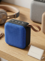 Askılı ve Kumaş Tasarımlı Mini Bluetooth Hoparlör - 5W Güçlü Ses, Şarjlı Taşınabilir Kompakt Ses Sistemi